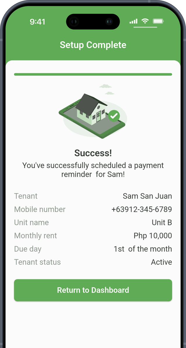 Automatically remind tenants about upcoming payments